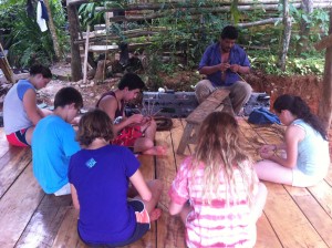 High School Spanish Immersion basket weaving