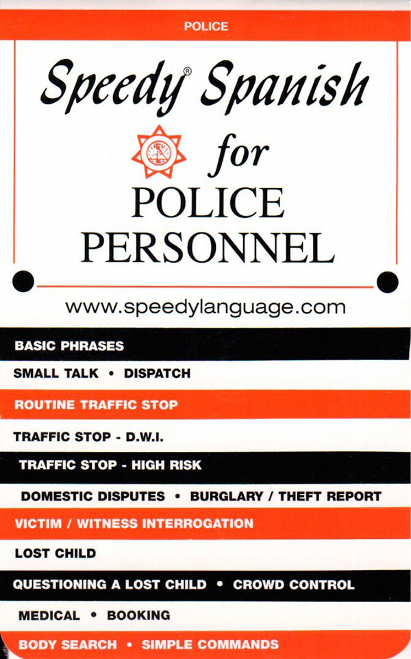 Spanish For Police Officers Pdf