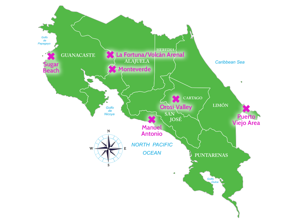 Costa Rica hotspots