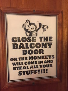 Stay out Monkey sign