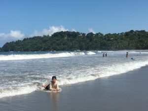 Learning how to surf on Spanish immersion in Costa Rica