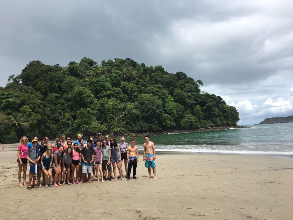 Spanish immersion high school students on the beach