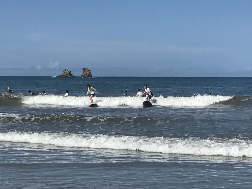 Learning how to surf on Spanish immersion in Costa Rica