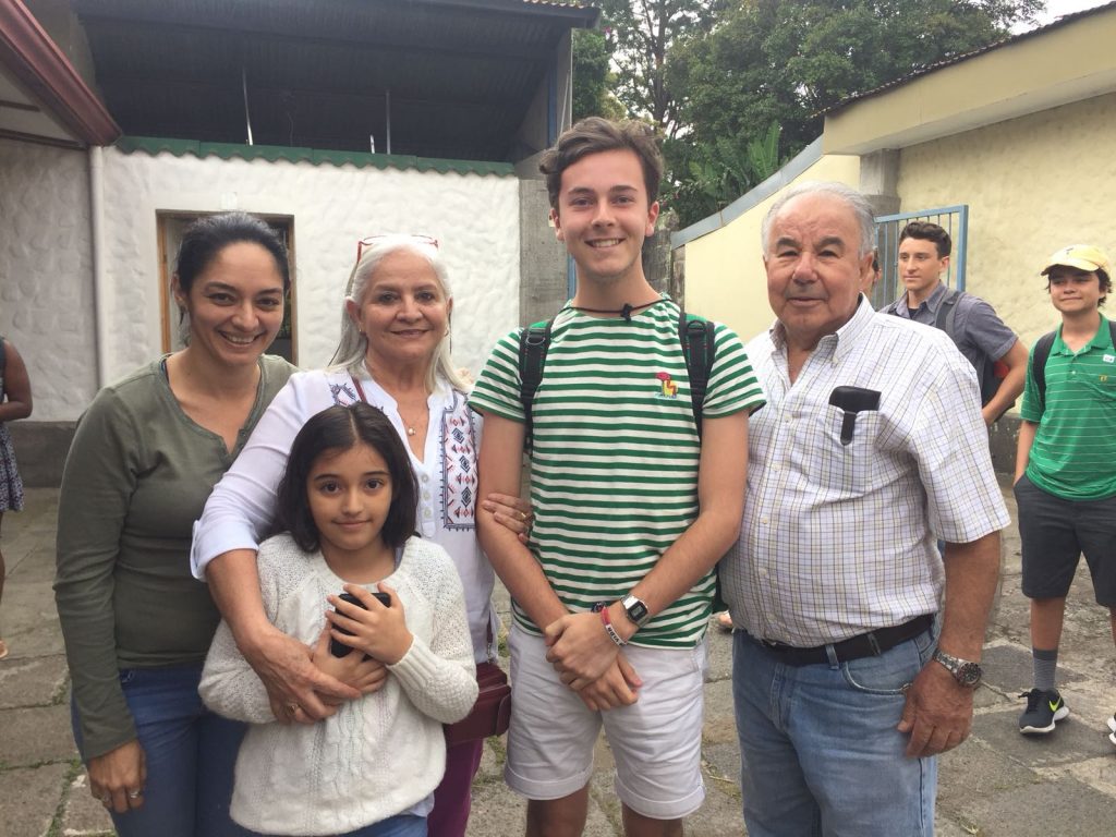 Spanish immersion students meeting host families