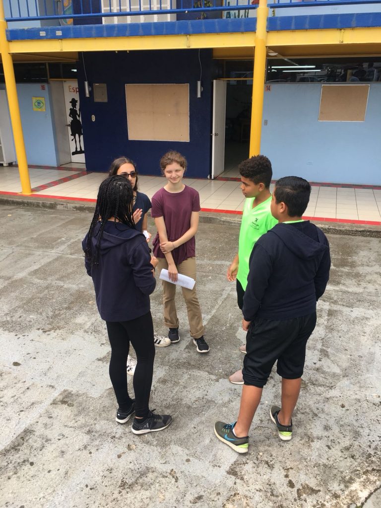 High school immersion participants getting to know Costa Rican students