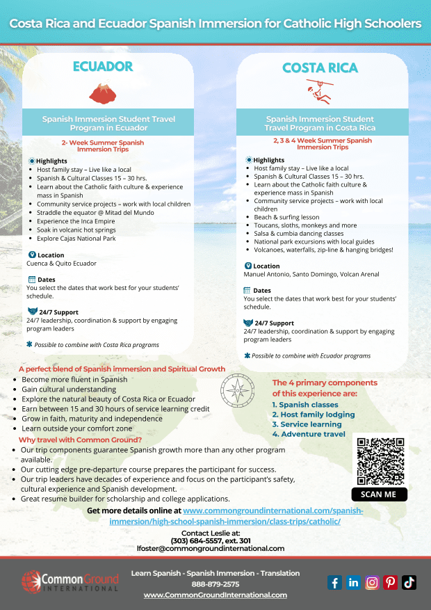 High School Spanish Immersion for Teens in Costa Rica and Ecuador-cover